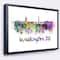 Designart - Washington DC Skyline - Cityscape Canvas Artwork Print in Black Frame